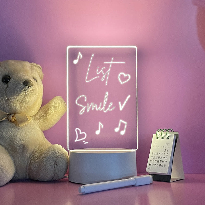 Rewritable LED Message Board Lamp – Creative Night Light for Notes & Doodle