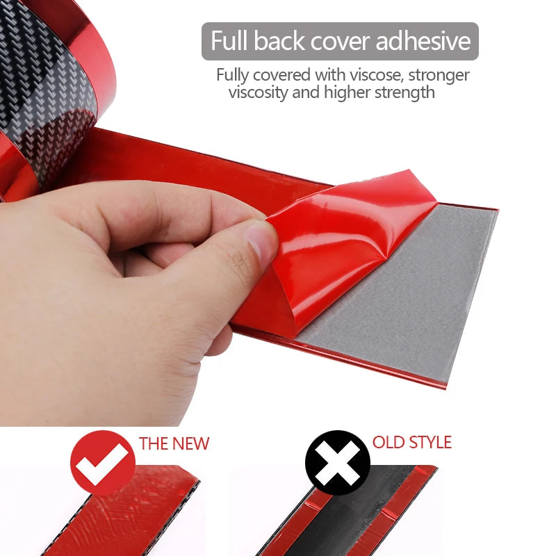 SEAMETAL Car Bumper Door Sill Stickers Carbon Fiber Car Body Vinyl Protection Sticker Strip Anti Scratch Film Auto Accessories