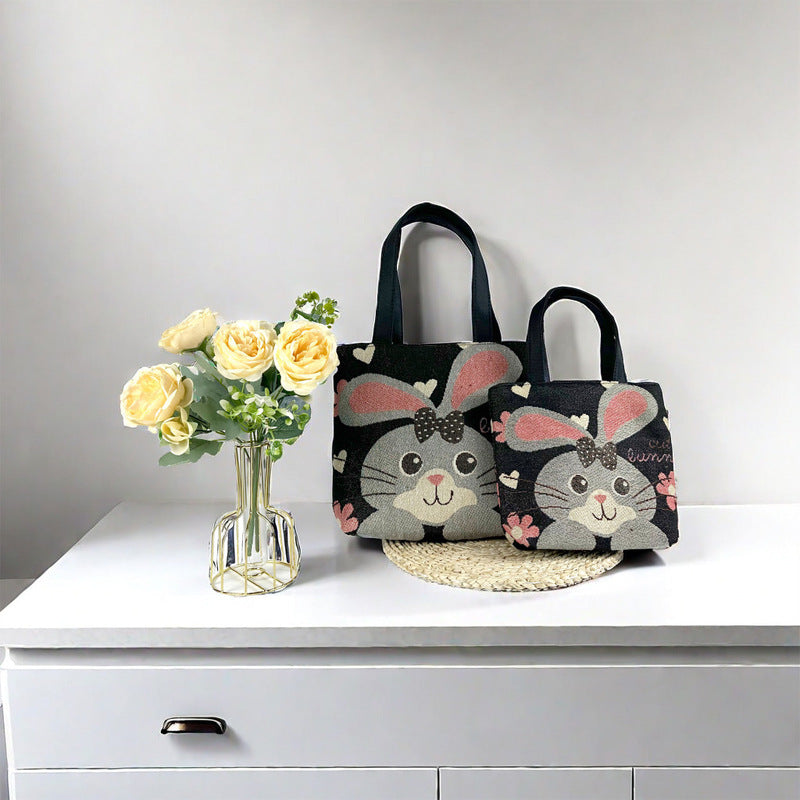 Big Ear Bunny Tote Bag Set – Versatile & Stylish (Small, Medium, Large) - Pack of 3
