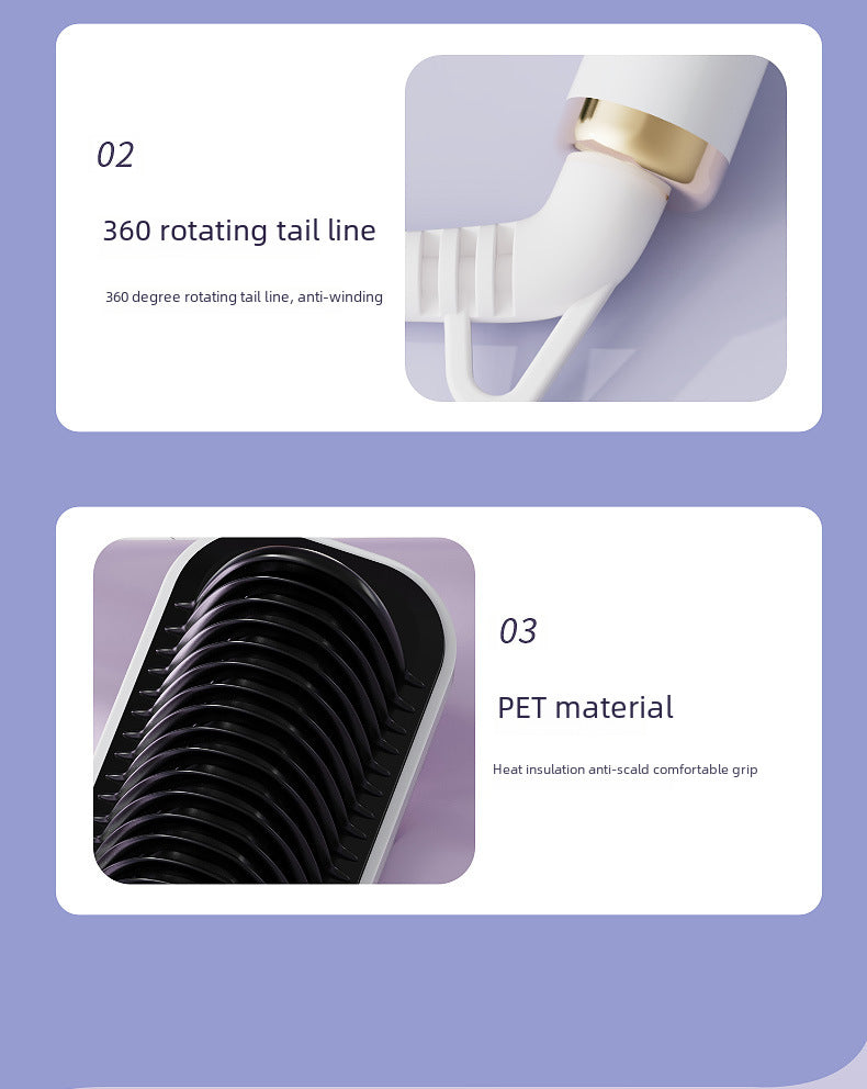 Hair Curler Straightener Two-in-one Clipboard Electric Hair Curling Comb Lcd Display Negative Ion Straightener