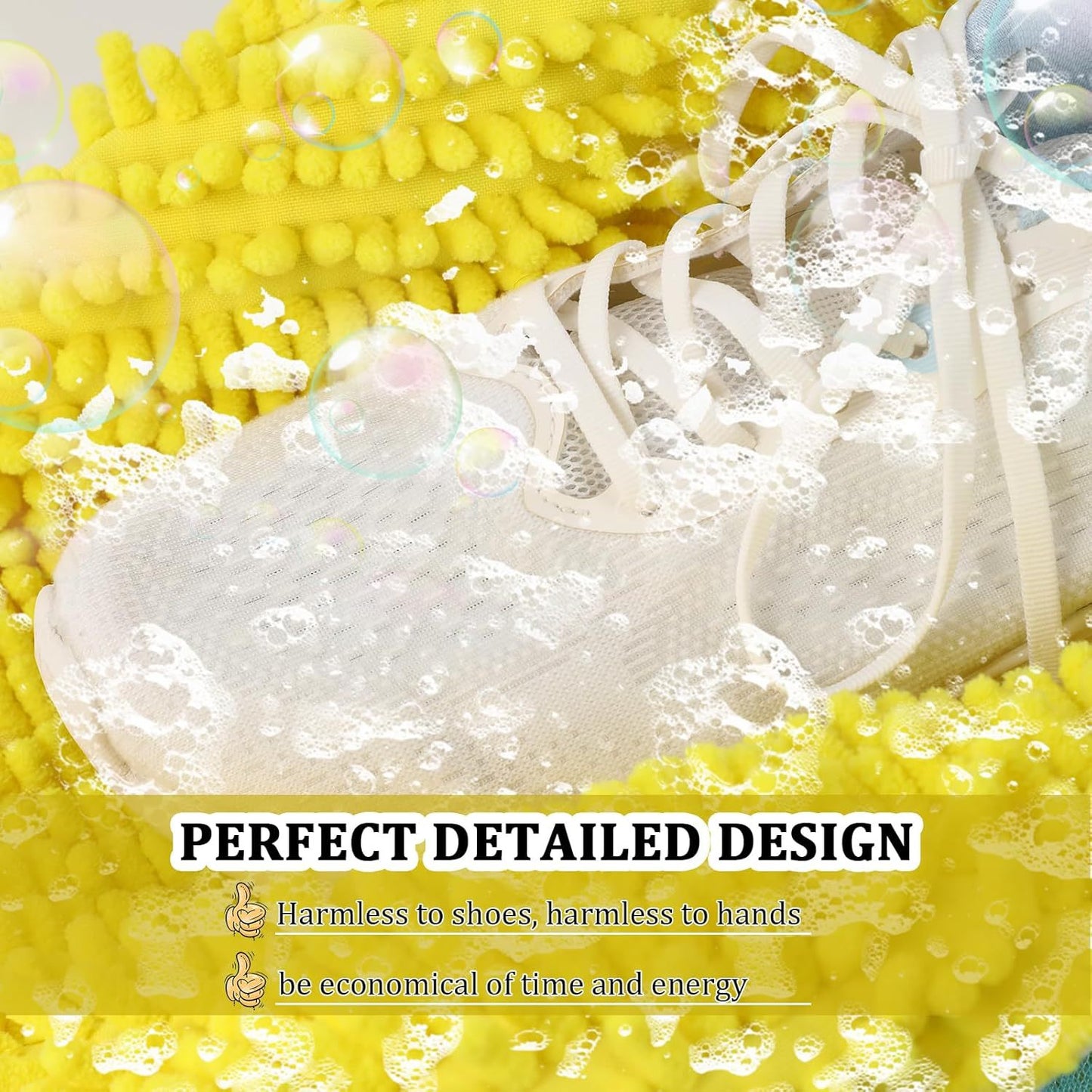 Shoe Washing Machine Bag – 2pcs Yellow 360° Deep Clean Sneaker Laundry Bags for Washer & Dryer