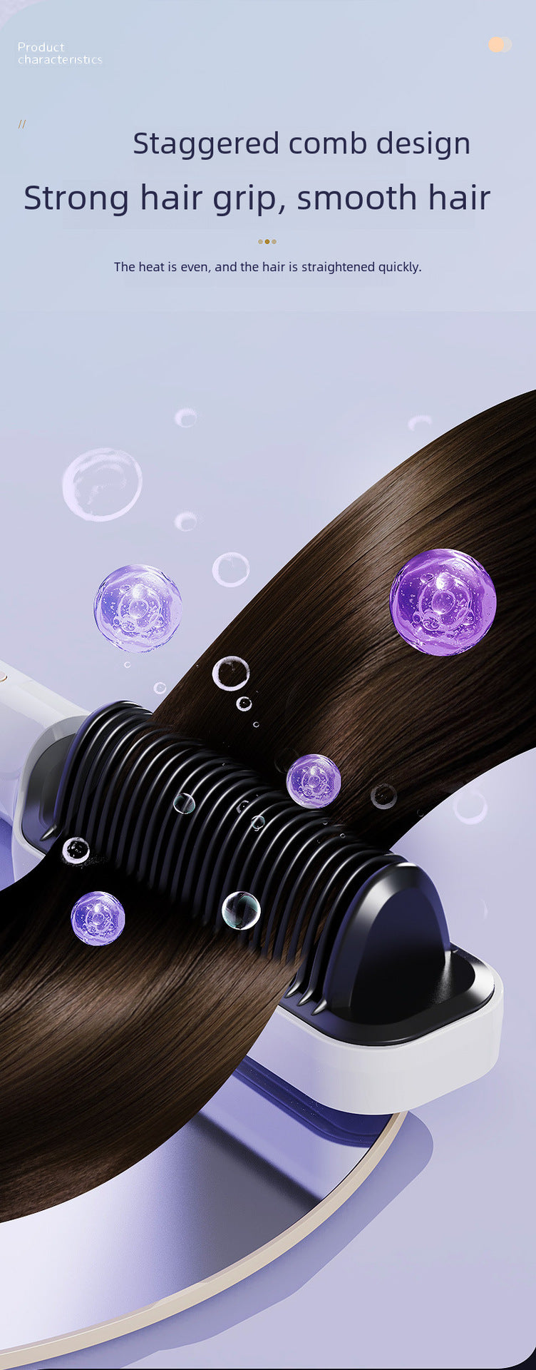 Hair Curler Straightener Two-in-one Clipboard Electric Hair Curling Comb Lcd Display Negative Ion Straightener