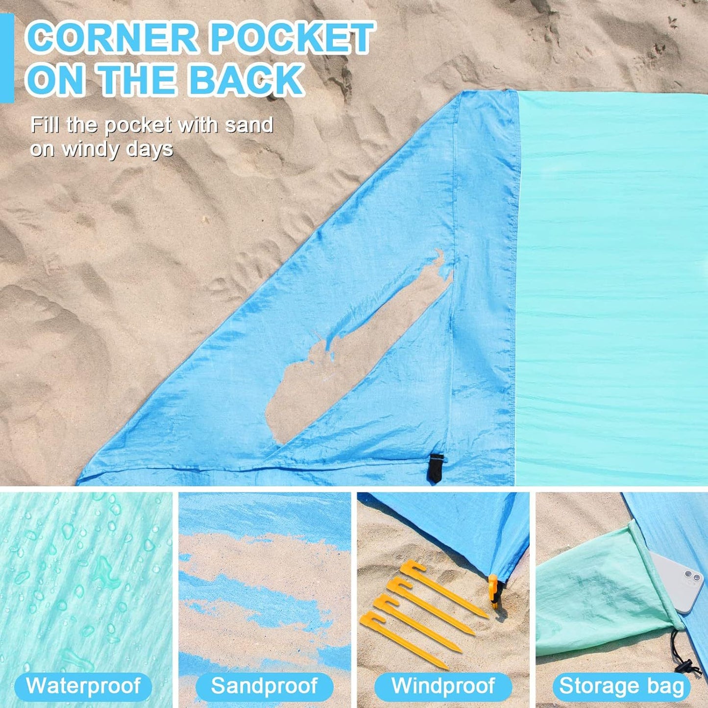 Premium Sandproof Waterproof Beach Mat – Lightweight & Quick-Dry Picnic Blanket