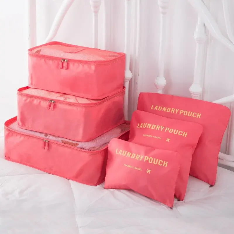 6pcs Set Travel Suitcase Organizer Bags Shoe Clothes Luggage Organizer Bags Luggage Packing Cubes for Travel Organizer Storag