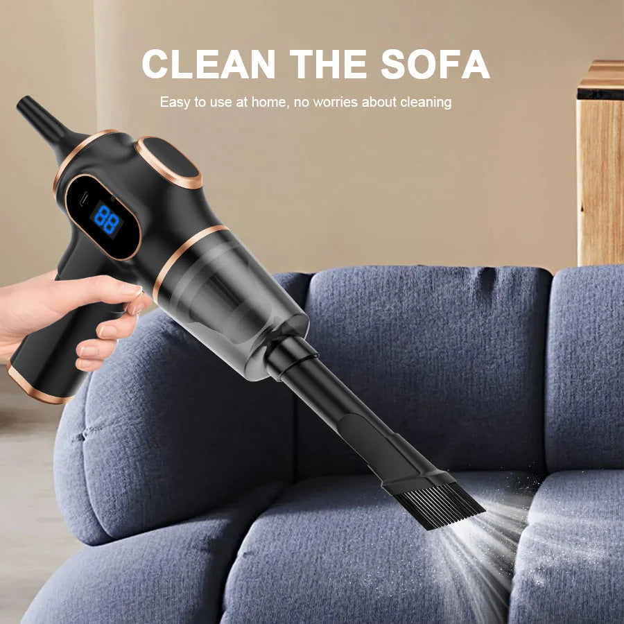 Wireless Mini Vacuum Cleaner – 128W High-Speed Suction Dual Battery, USB Rechargeable, Blow & Suction Combo