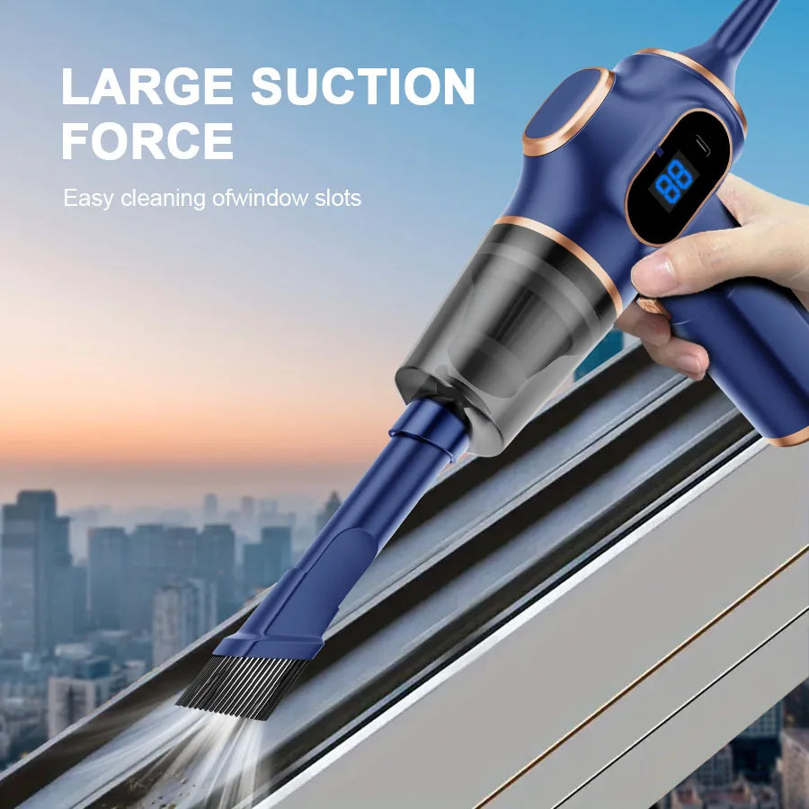 Wireless Mini Vacuum Cleaner – 128W High-Speed Suction Dual Battery, USB Rechargeable, Blow & Suction Combo