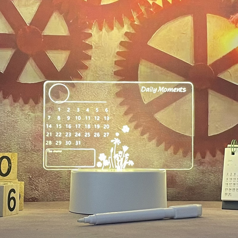 Rewritable LED Message Board Lamp – Creative Night Light for Notes & Doodle