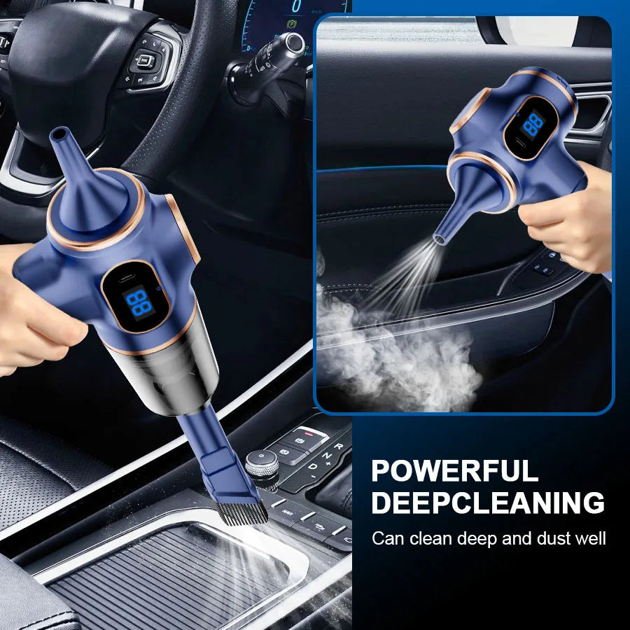 Wireless Mini Vacuum Cleaner – 128W High-Speed Suction Dual Battery, USB Rechargeable, Blow & Suction Combo