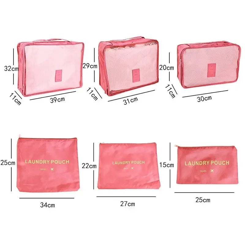 6pcs Set Travel Suitcase Organizer Bags Shoe Clothes Luggage Organizer Bags Luggage Packing Cubes for Travel Organizer Storag