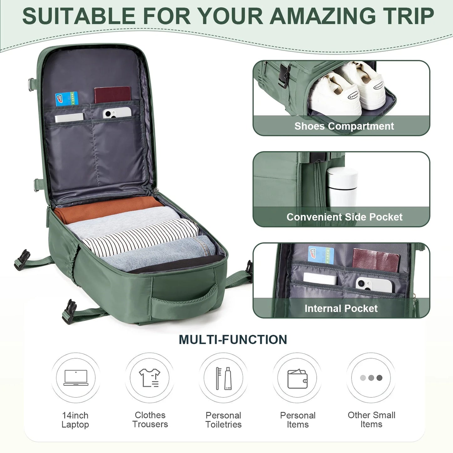Premium Travel Backpack – Waterproof, Durable & Spacious