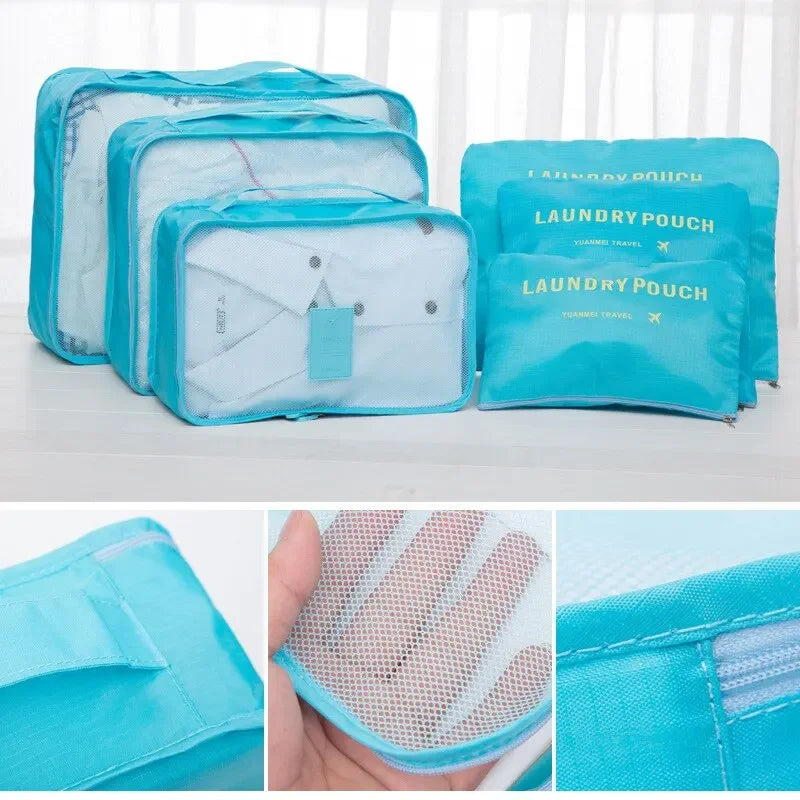 6pcs Set Travel Suitcase Organizer Bags Shoe Clothes Luggage Organizer Bags Luggage Packing Cubes for Travel Organizer Storag