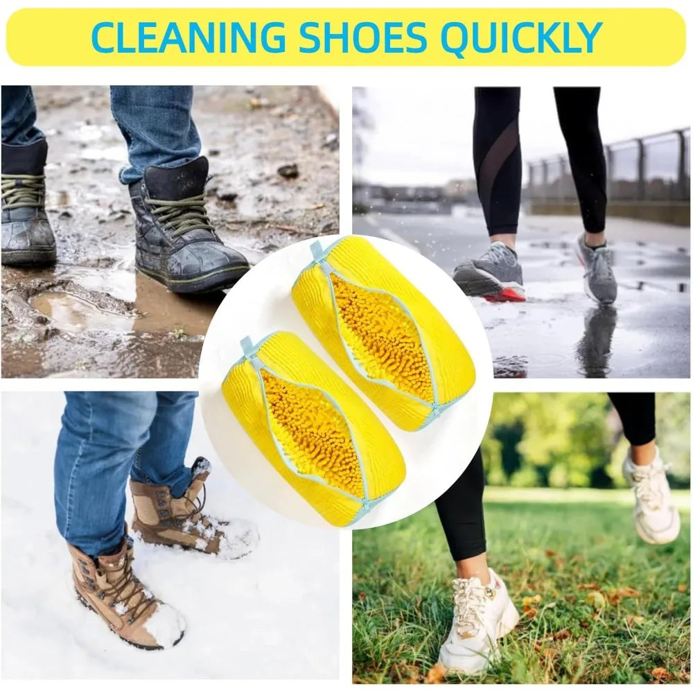 Shoe Washing Machine Bag – 2pcs Yellow 360° Deep Clean Sneaker Laundry Bags for Washer & Dryer
