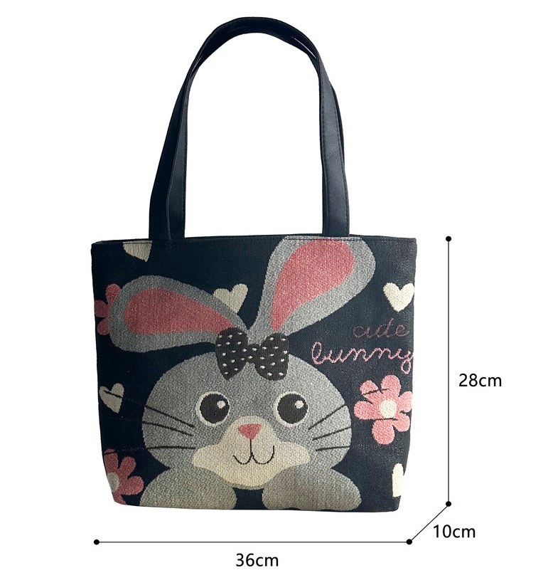 Big Ear Bunny Tote Bag Set – Versatile & Stylish (Small, Medium, Large) - Pack of 3