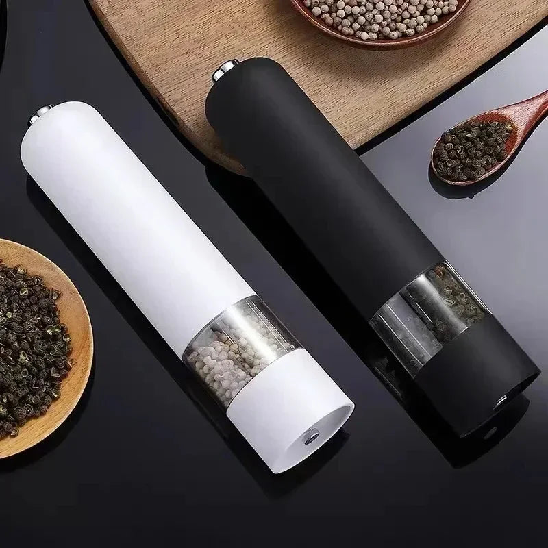 Electric Automatic Pepper Salt Grinder with LED Light (Black)