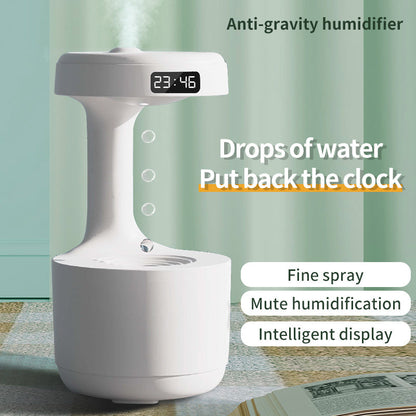 Anti-Gravity Humidifier with Digital Clock – Ultra-Quiet, LED Display, Stress-Relief & Aromatherapy