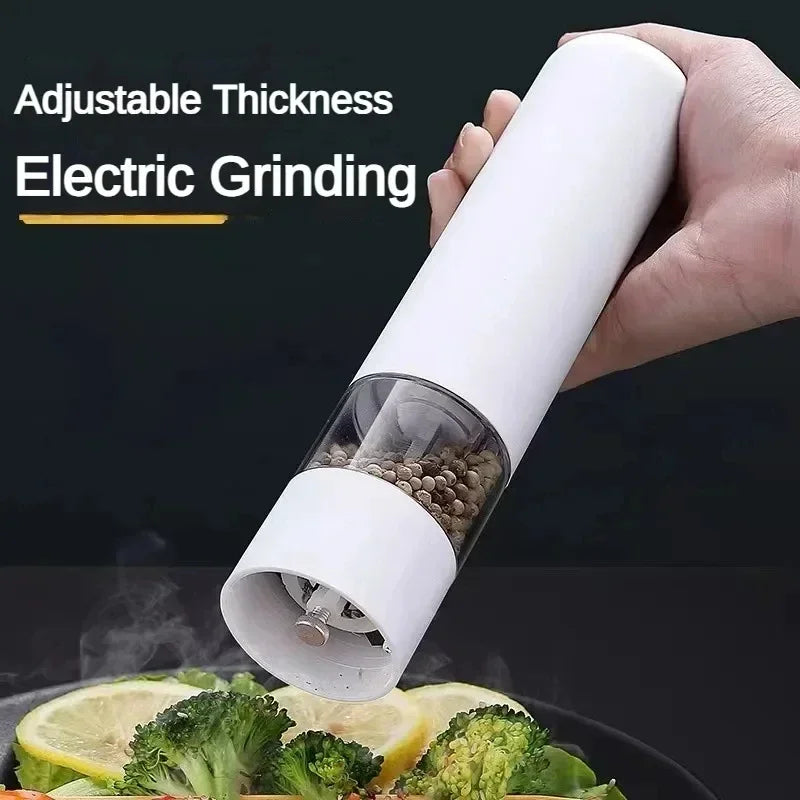 Electric Automatic Pepper Salt Grinder with LED Light (Black)