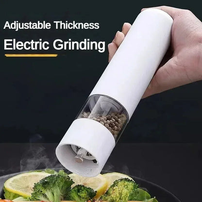 Electric Automatic Pepper Salt Grinder with LED Light (Black)