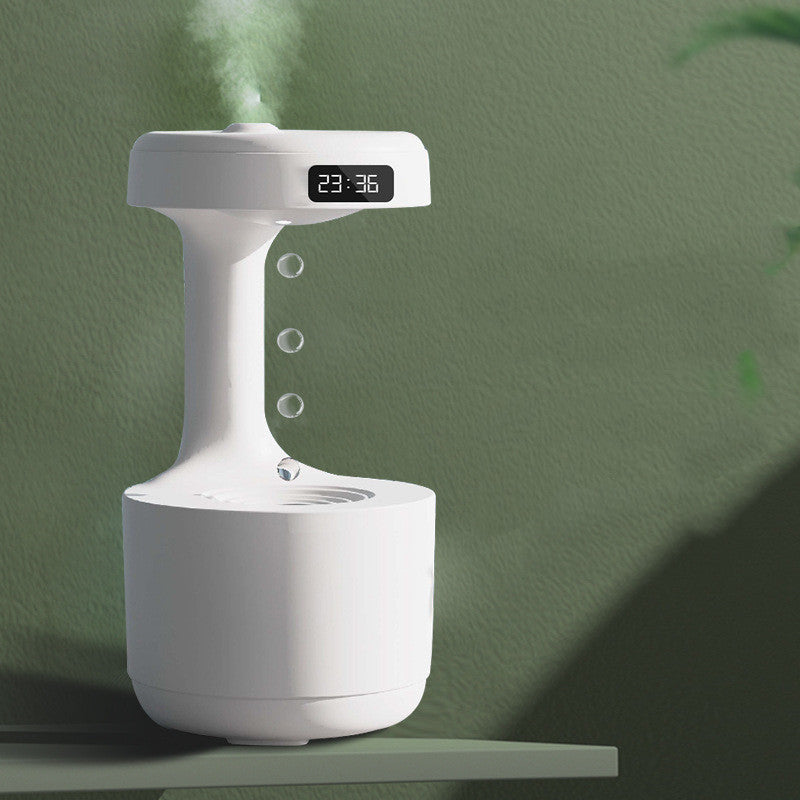 Anti-Gravity Humidifier with Digital Clock – Ultra-Quiet, LED Display, Stress-Relief & Aromatherapy