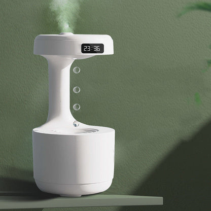 Anti-Gravity Humidifier with Digital Clock – Ultra-Quiet, LED Display, Stress-Relief & Aromatherapy