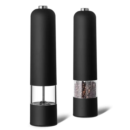 Electric Automatic Pepper Salt Grinder with LED Light (Black)