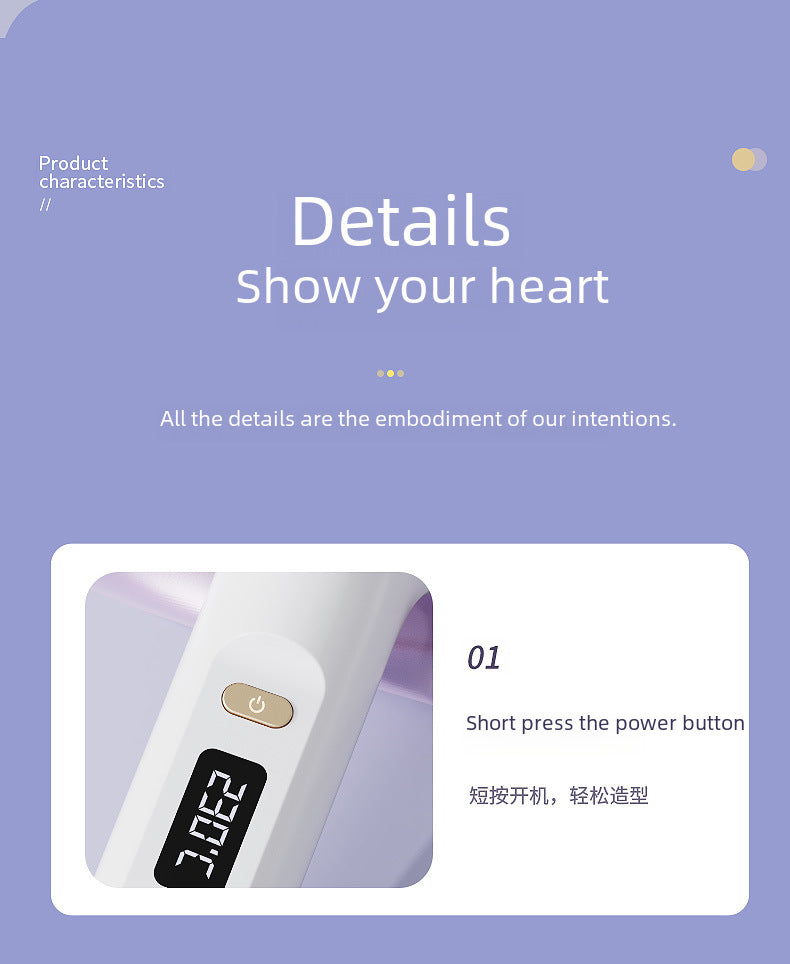 Hair Curler Straightener Two-in-one Clipboard Electric Hair Curling Comb Lcd Display Negative Ion Straightener