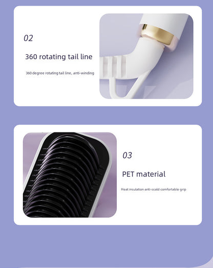 Hair Curler Straightener Two-in-one Clipboard Electric Hair Curling Comb Lcd Display Negative Ion Straightener