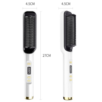 Hair Curler Straightener Two-in-one Clipboard Electric Hair Curling Comb Lcd Display Negative Ion Straightener