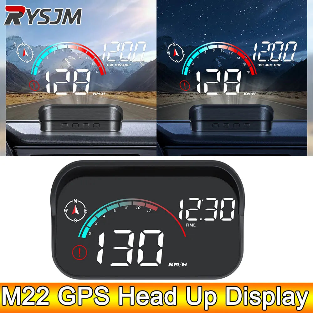 AD M22 GPS HUD For All Cars Head Up Display Universal Digital GPS Speedometer LCD Projection On Glass Windshield Projector Speed