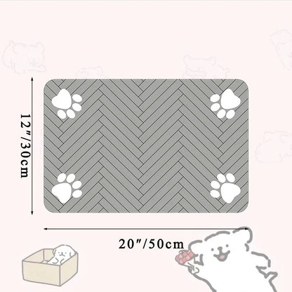 Pet Placemat for Food and Water Bowl, with Waterproof Rubber Backing, Quick Dry Water Mat for Dog Cat