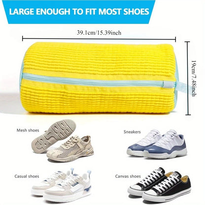 Shoe Washing Machine Bag – 2pcs Yellow  360° Deep Clean Sneaker Laundry Bags for Washer & Dryer