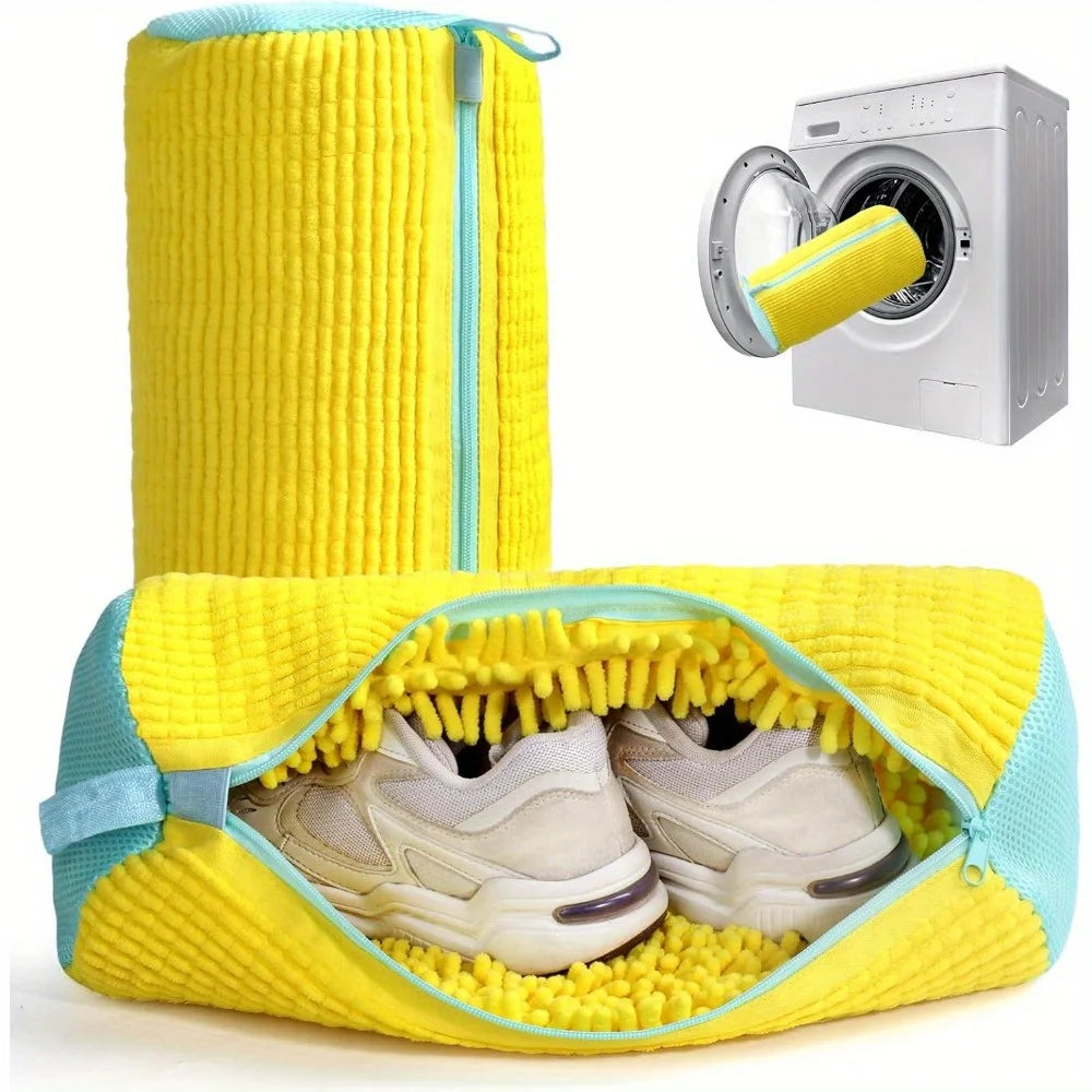 Shoe Washing Machine Bag – 2pcs Yellow  360° Deep Clean Sneaker Laundry Bags for Washer & Dryer