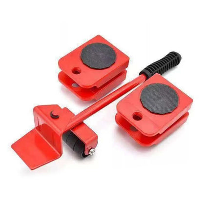 4pcs set Furniture Lifter Heavy Duty Furniture Mover Transport Moving System 4 Move Roller 1 Wheel Bar Lifting Hand Tool Set