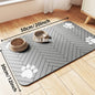 Pet Placemat for Food and Water Bowl, with Waterproof Rubber Backing, Quick Dry Water Mat for Dog Cat