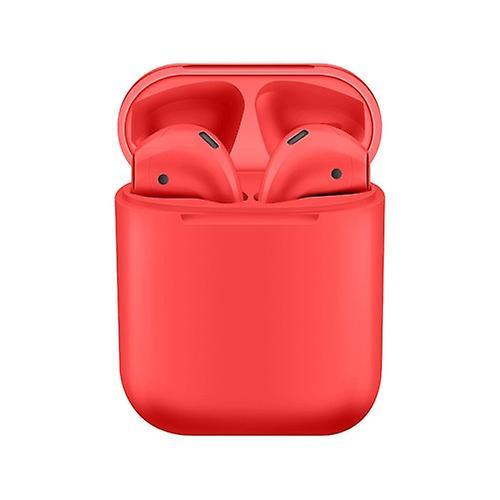 Ergonomic Wireless Bluetooth 5.0 Earbuds – Red Color atte Finish, IPX4 Waterproof, Touch Controls