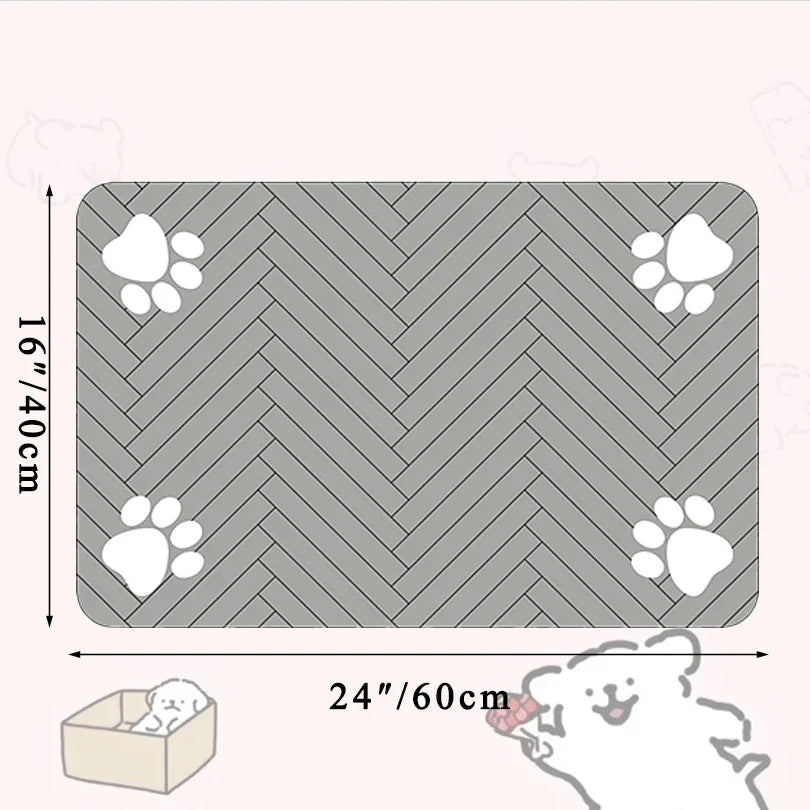 Pet Placemat for Food and Water Bowl, with Waterproof Rubber Backing, Quick Dry Water Mat for Dog Cat