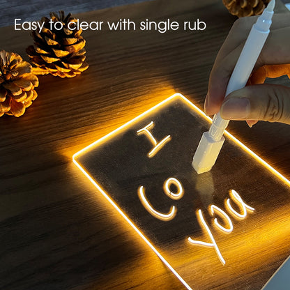 Rewritable LED Message Board Lamp – Creative Night Light for Notes & Doodle