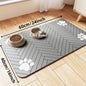 Pet Placemat for Food and Water Bowl, with Waterproof Rubber Backing, Quick Dry Water Mat for Dog Cat