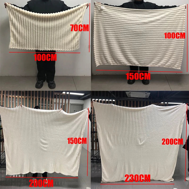 Snuggle Up in Softness: Coral Fleece Bunny Plush Blanket