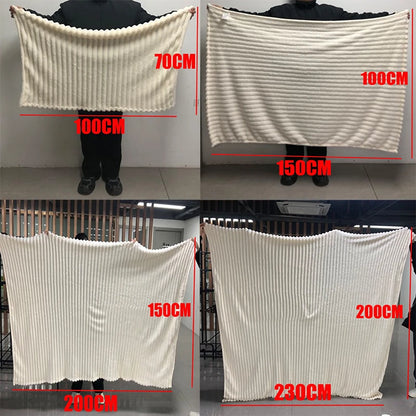 Snuggle Up in Softness: Coral Fleece Bunny Plush Blanket