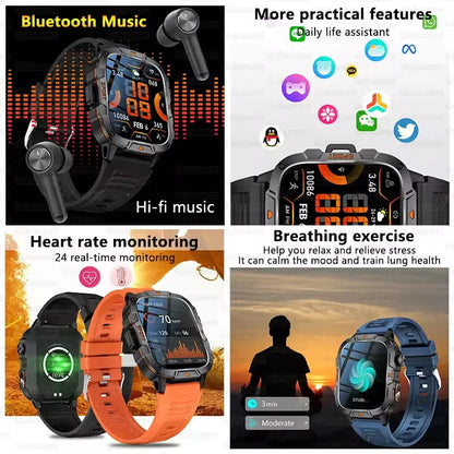 2025 For Xiaomi Outdoor Sports Smart Watch GPS trackr 5ATM Flashlight 1.96" HD Display Screen Bluetooth call Men Fitness Watches