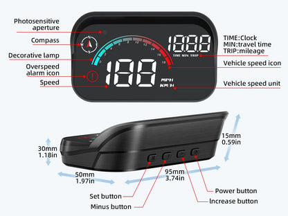 AD M22 GPS HUD For All Cars Head Up Display Universal Digital GPS Speedometer LCD Projection On Glass Windshield Projector Speed
