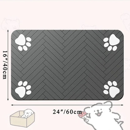 Pet Placemat for Food and Water Bowl, with Waterproof Rubber Backing, Quick Dry Water Mat for Dog Cat