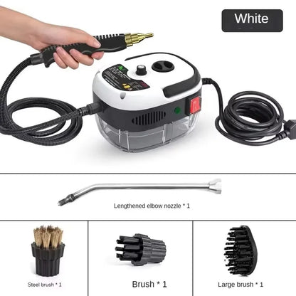 High Pressure Steam Cleaner – 2500W Portable Power Steamer for Home,Kitchen, Bathroom & Car Detailing (110V, White)
