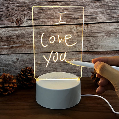 Rewritable LED Message Board Lamp – Creative Night Light for Notes & Doodle