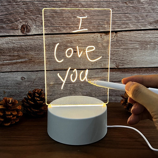 Rewritable LED Message Board Lamp – Creative Night Light for Notes & Doodle