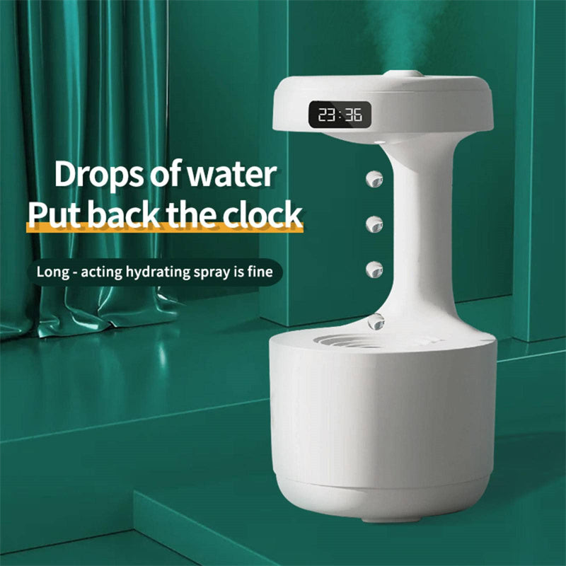 Anti-Gravity Humidifier with Digital Clock – Ultra-Quiet, LED Display, Stress-Relief & Aromatherapy